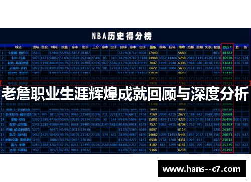 老詹职业生涯辉煌成就回顾与深度分析